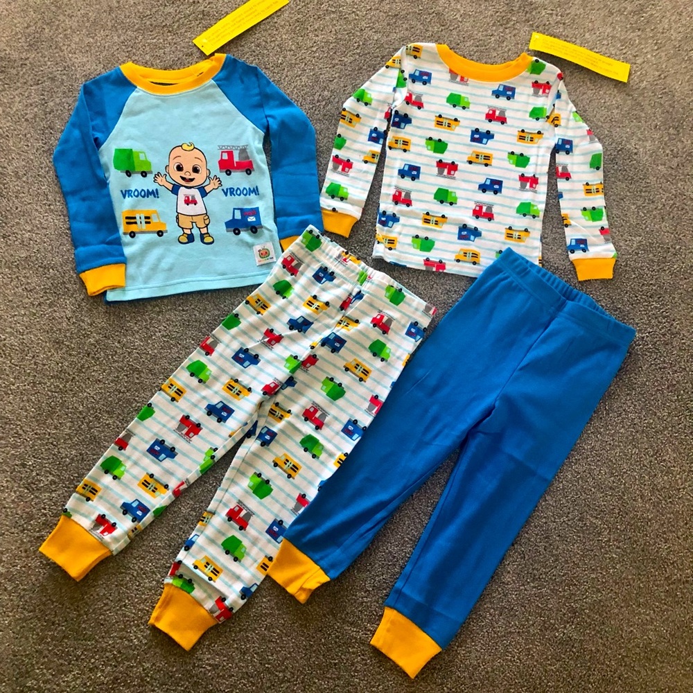 Toddler Boys Girls Unisex CoComelon Pajamas PJs LOT OF 4 NWT!